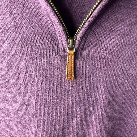 Mens Lands End Size Medium Purple Quarter Zip Pullover - Picture 5 of 6
